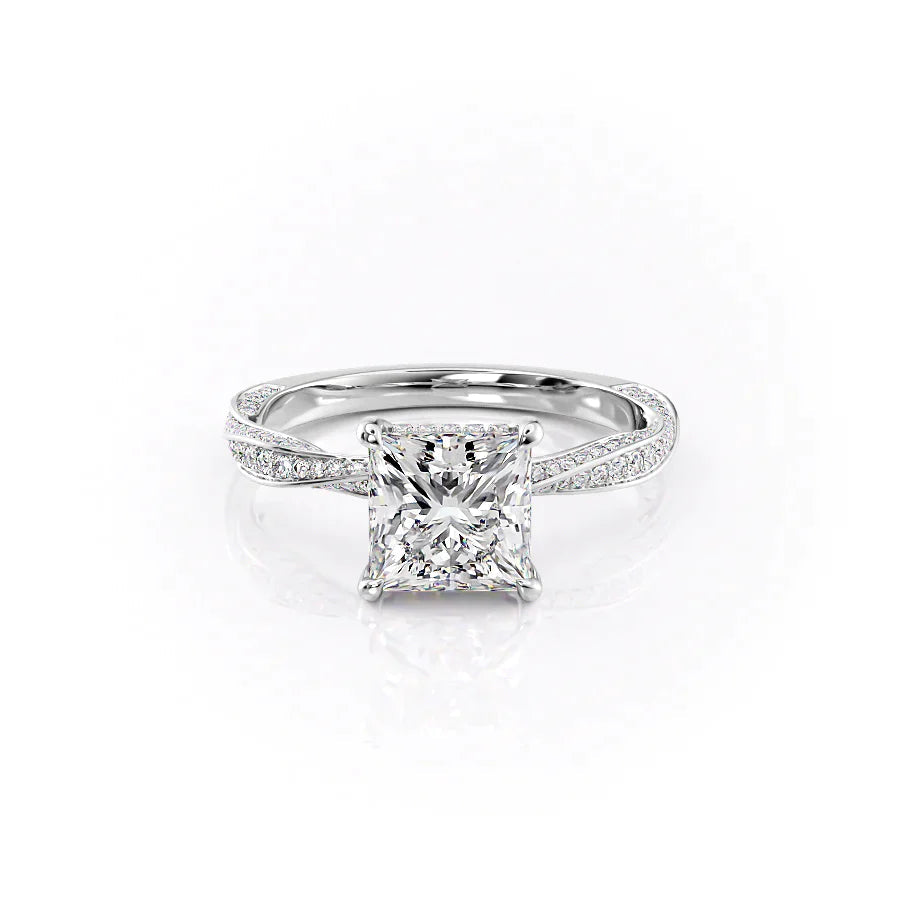 The Cadence Set With Princess Pave Moissanite#material_14k-white