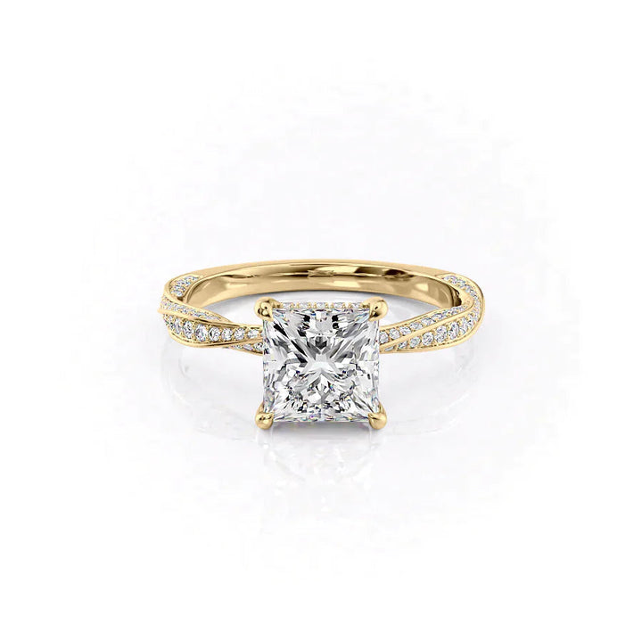 The Cadence Set With Princess Pave Moissanite#material_18k-gold