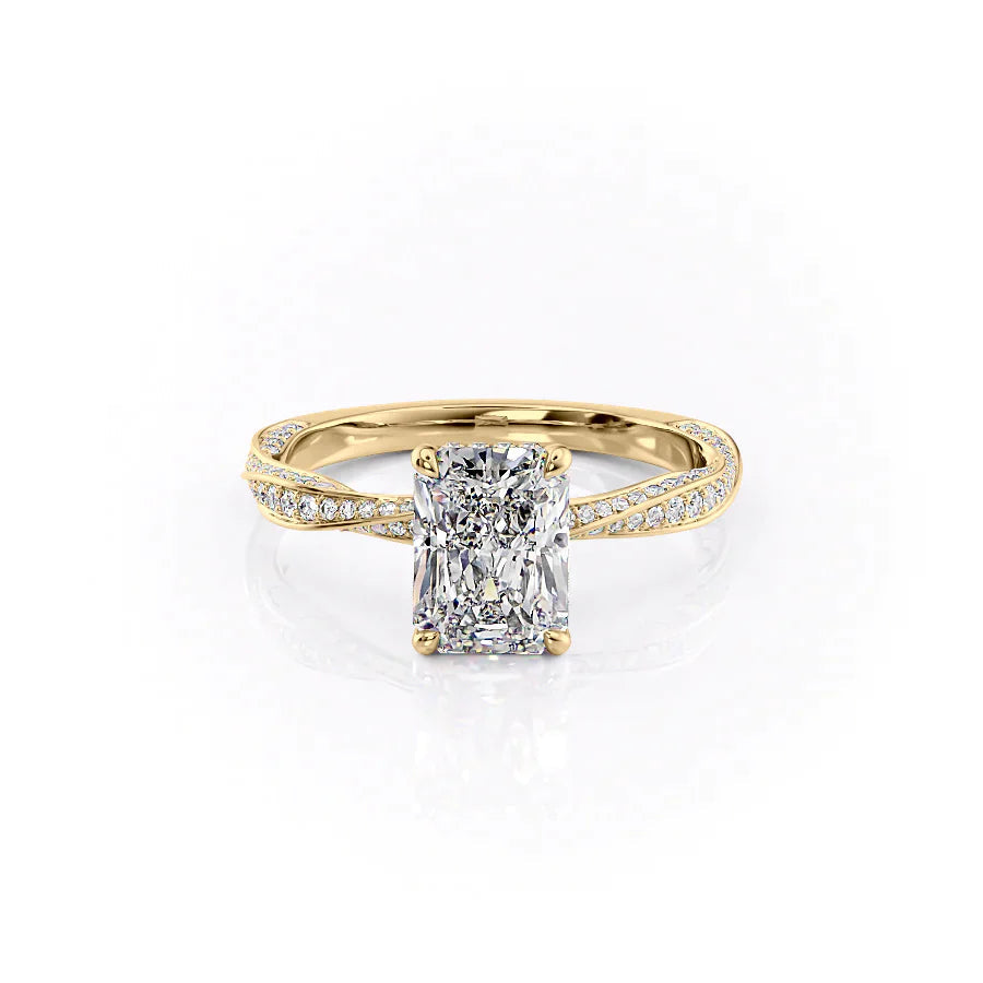 The Cadence Set With Radiant Pave Lab Diamond 1 Carat 14K Gold#material_14k-gold