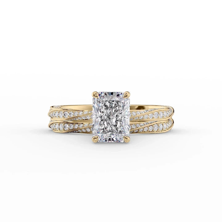 The Cadence Set With Radiant Pave Lab Diamond 2 Carat 14K Gold#material_14k-gold