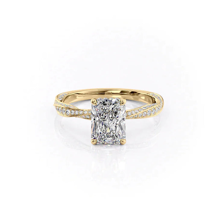 The Cadence Set With Radiant Pave Lab Diamond 1 Carat 18K Gold#material_18k-gold