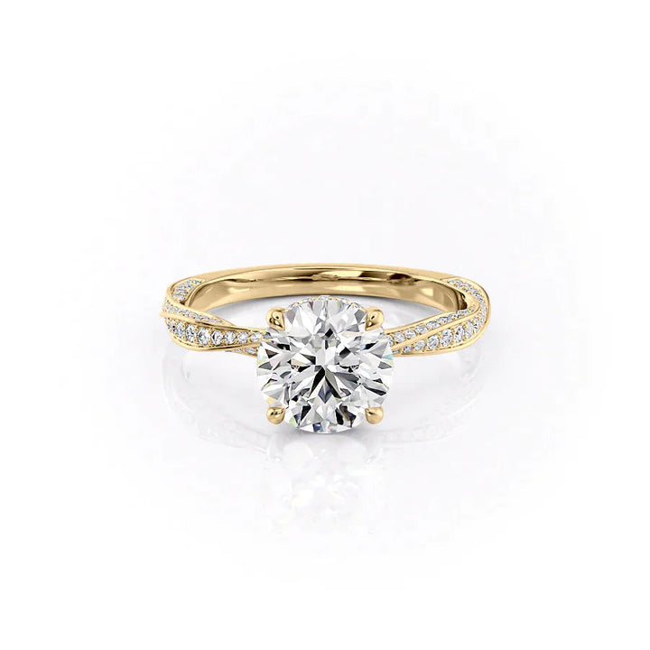 The Cadence Set With Round Pave Moissanite#material_14k-gold