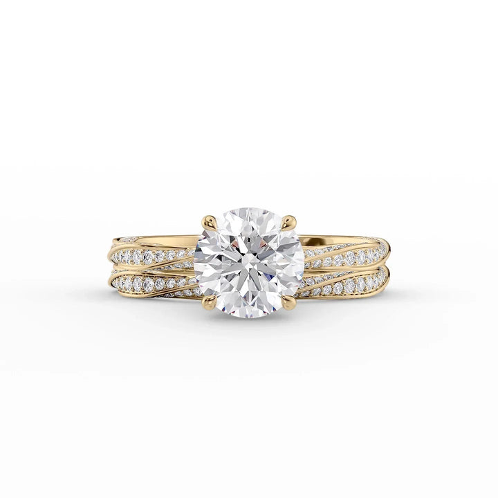 The Cadence Set With Round Pave Lab Diamond 2 Carat 14K Gold#material_14k-gold