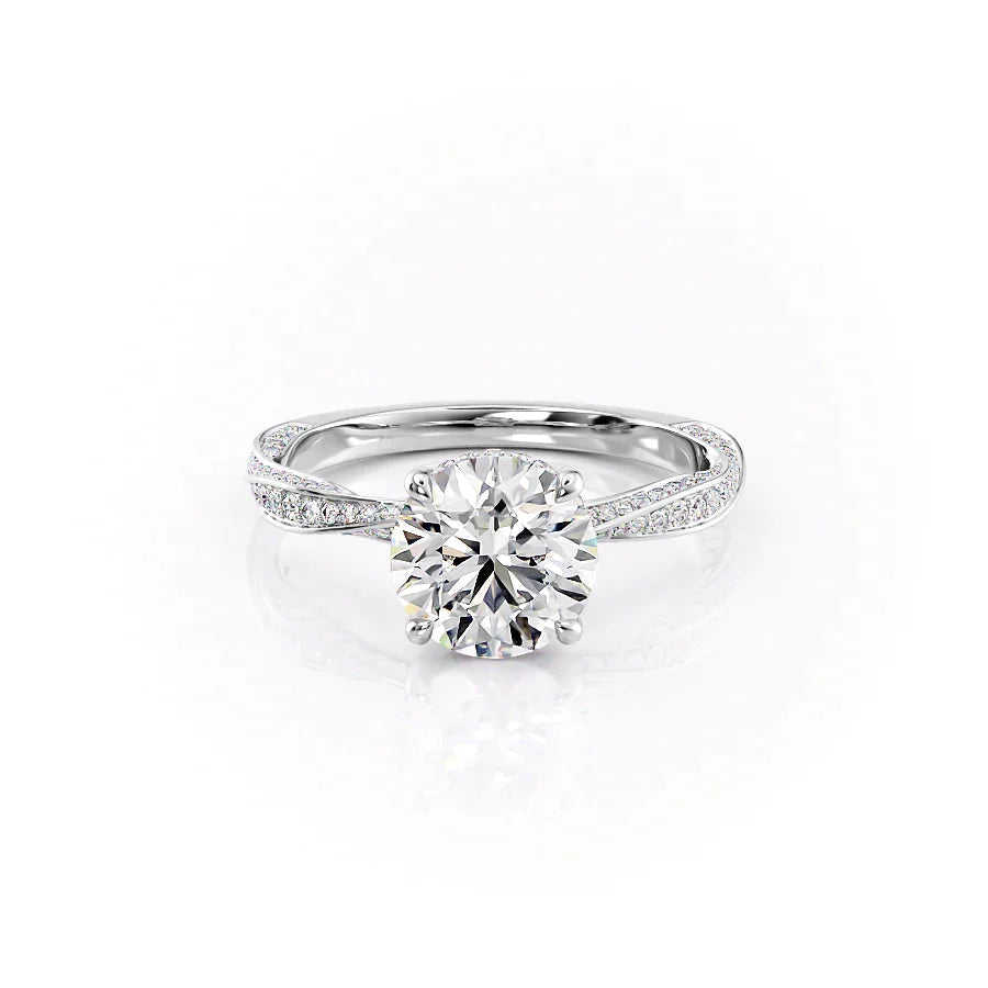 The Cadence Set With Round Pave Moissanite#material_14k-white