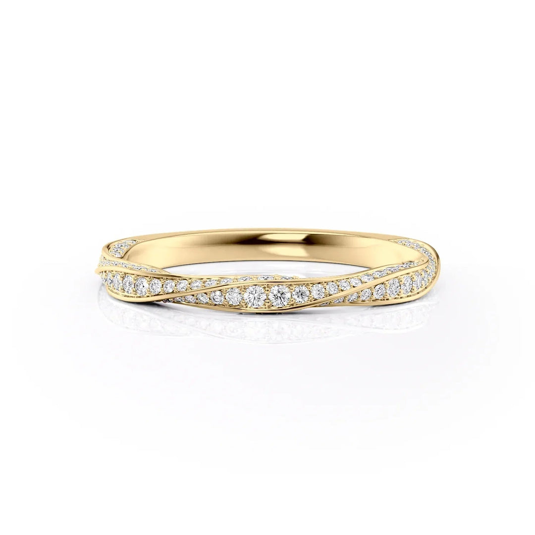 The Cadence Wedding Bands Diamonds Half Way 14K Gold#material_14k-gold