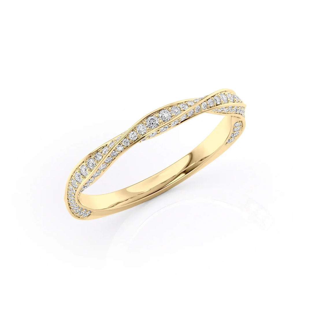 The Cadence Wedding Bands Diamonds Half Way 14K Gold#material_14k-gold