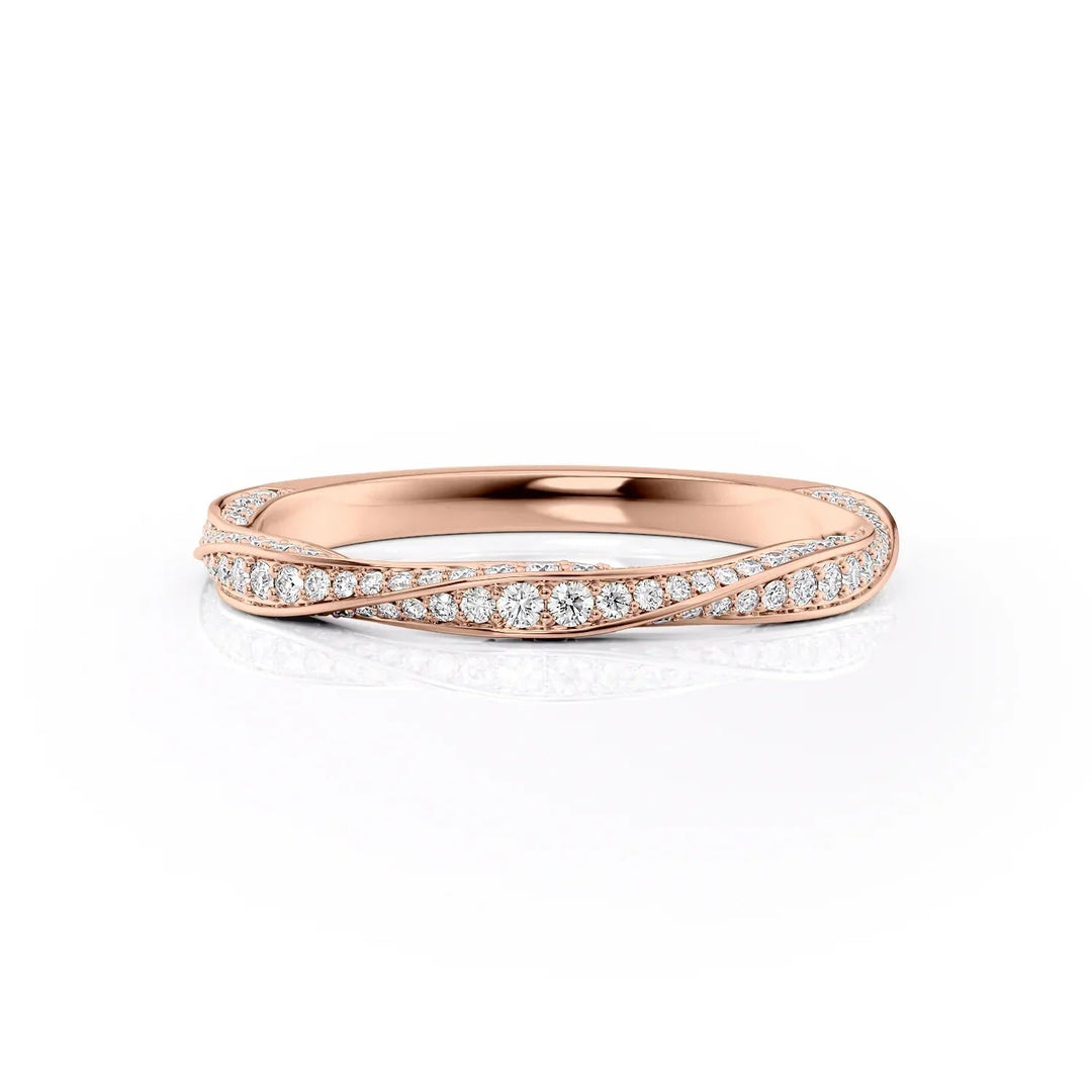 The Cadence Wedding Bands Diamonds Half Way 14K Rose#material_14k-rose