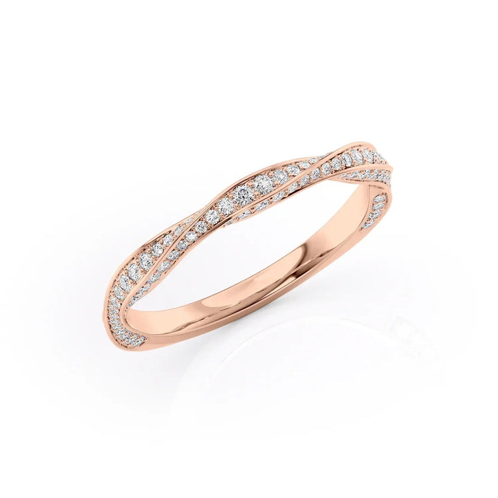 The Cadence Wedding Bands Diamonds Half Way 14K Rose#material_14k-rose