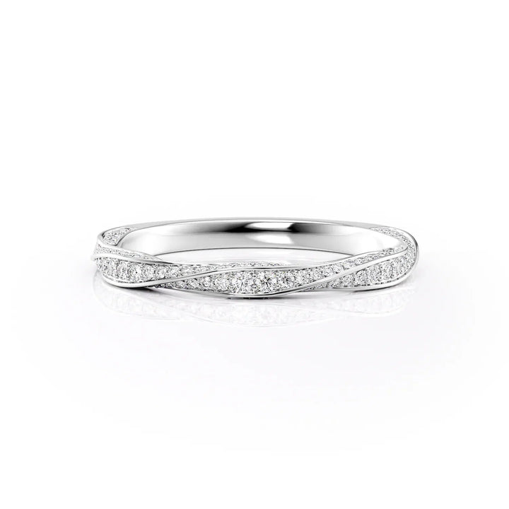 The Cadence Wedding Bands Diamonds Half Way 14K White#material_14k-white