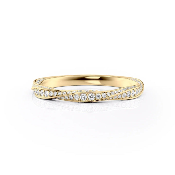 The Cadence Wedding Bands Diamonds Half Way 18K Gold#material_18k-gold