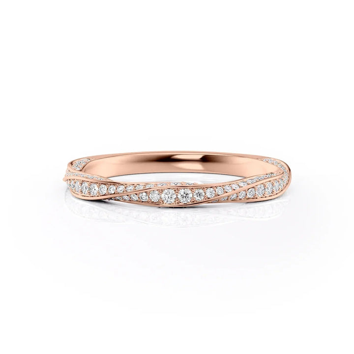 The Cadence Wedding Bands Diamonds Half Way 18K Rose#material_18k-rose