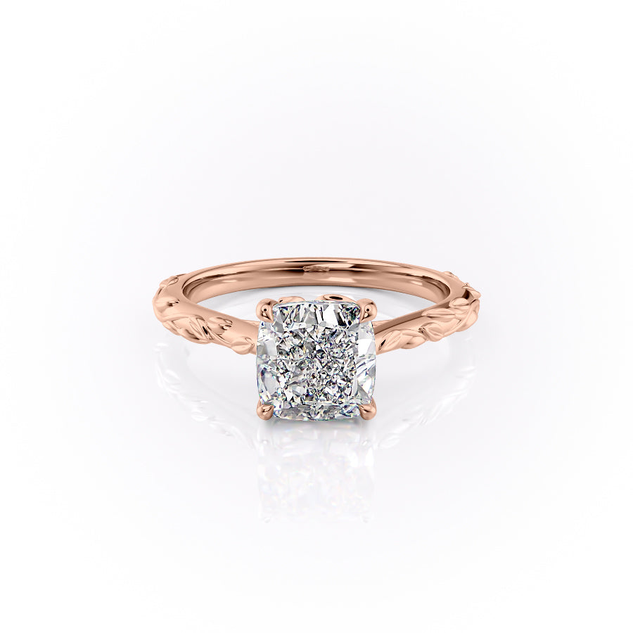 The Cathedral Freya Set With A Cushion Lab Diamond-L'Amour Brilliance #material_rose