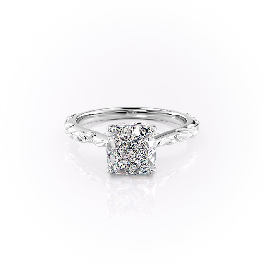 The Cathedral Freya Set With A Cushion Lab Diamond-L'Amour Brilliance #material_white