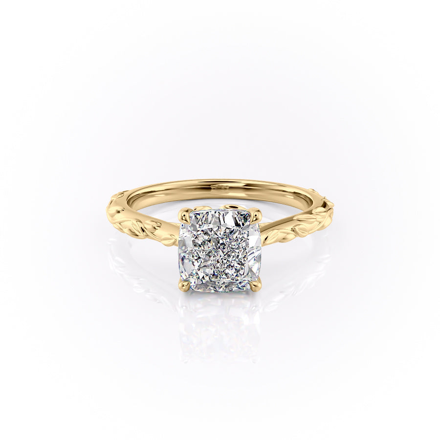 The Cathedral Freya Set With A Cushion Lab Diamond-L'Amour Brilliance #material_gold