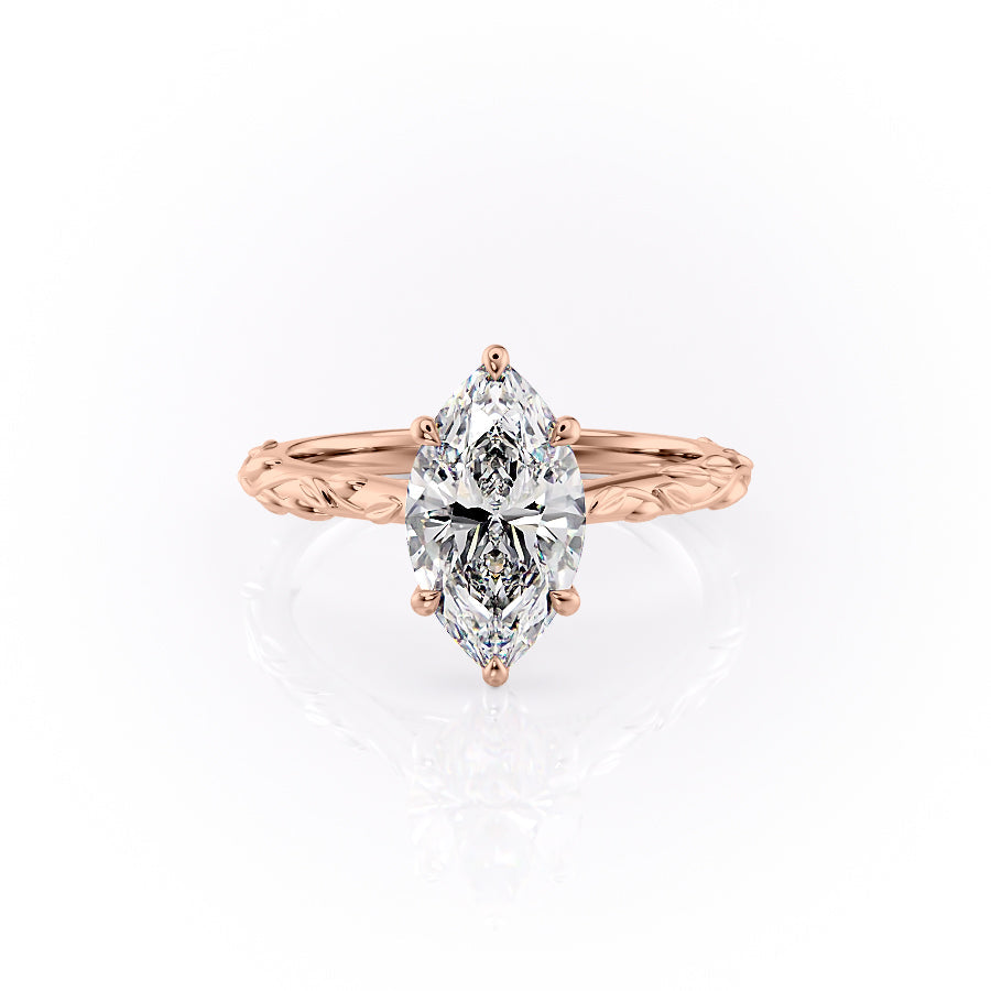 The Cathedral Freya Set With A Marquise Lab Diamond-L'Amour Brilliance #material_rose