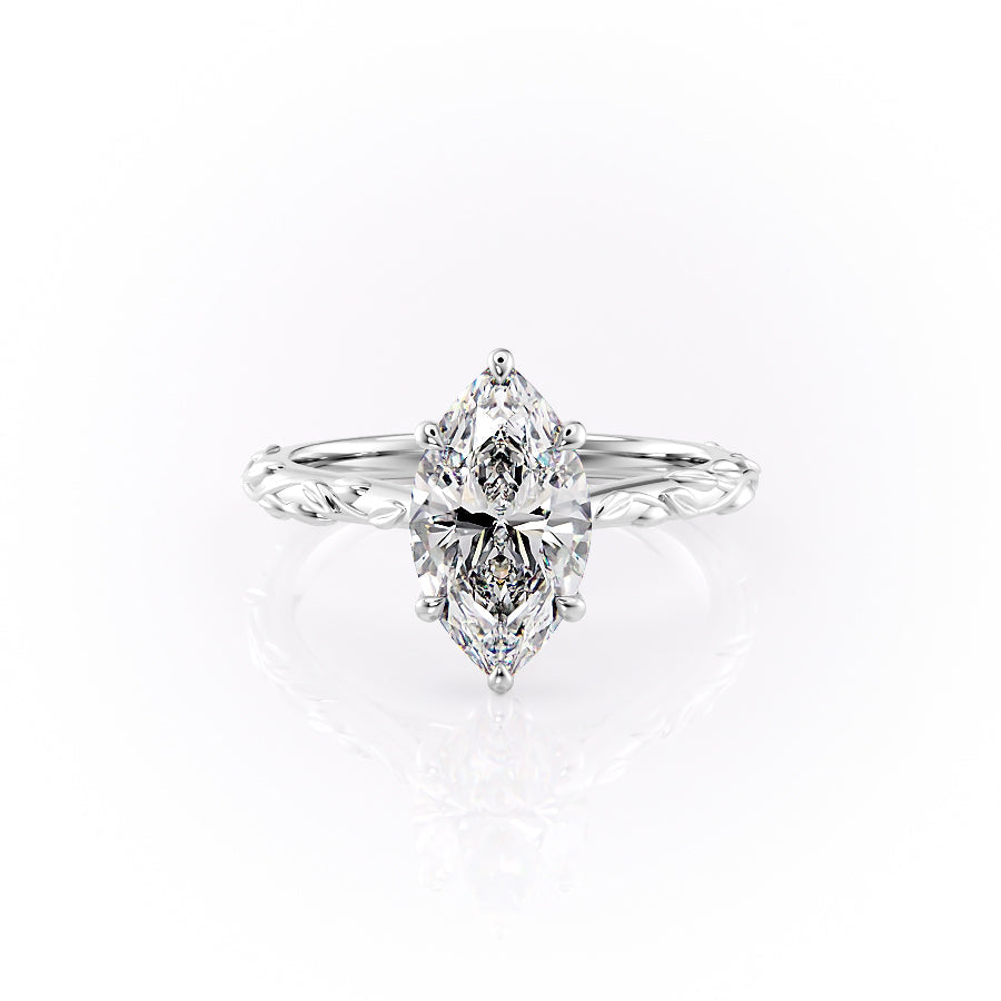 The Cathedral Freya Set With A Marquise Lab Diamond-L'Amour Brilliance #material_white
