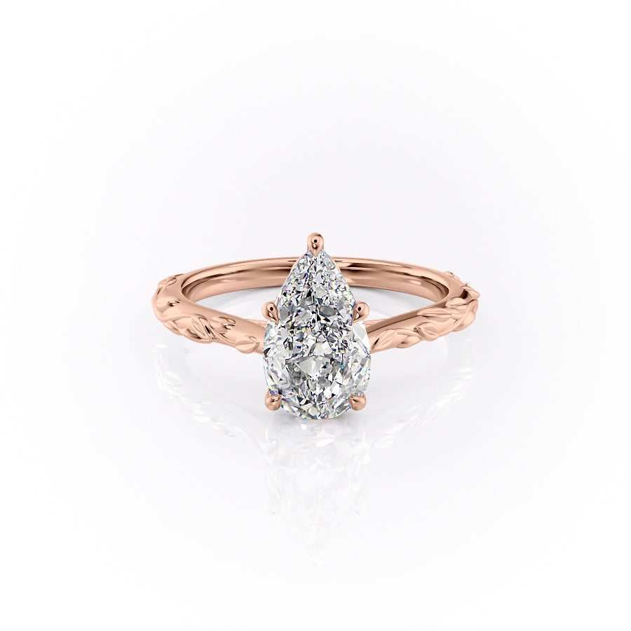 The Cathedral Freya Set With A Pear Lab Diamond-L'Amour Brilliance #material_rose