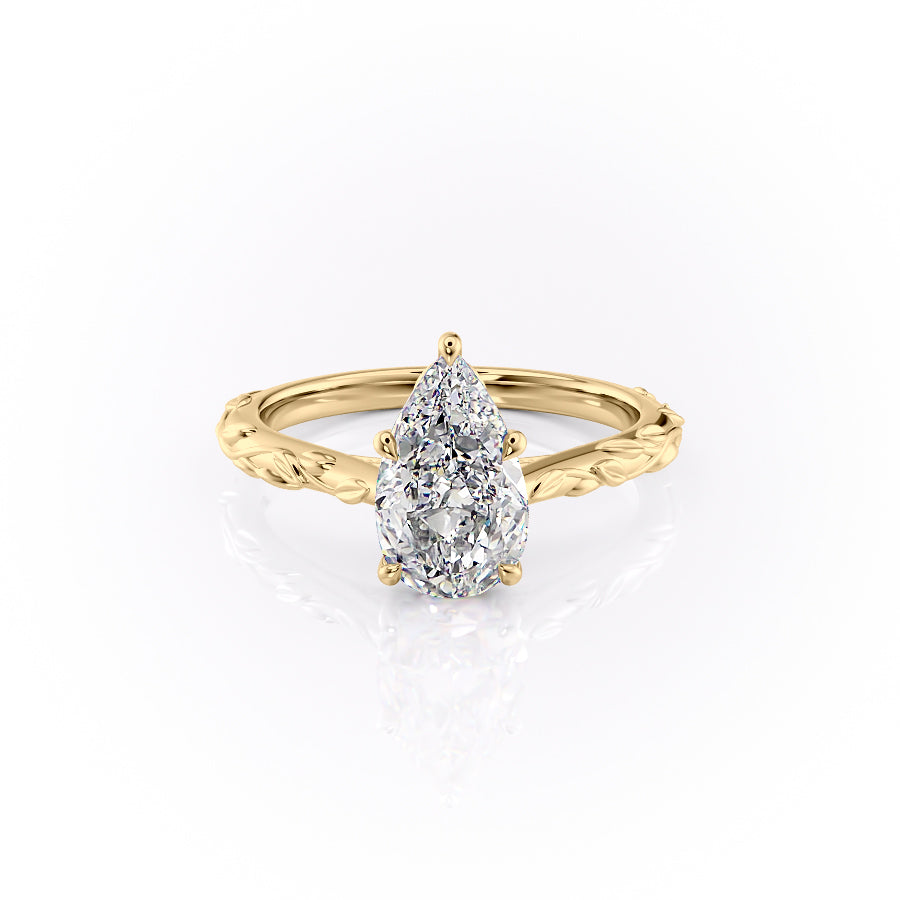 The Cathedral Freya Set With A Pear Lab Diamond-L'Amour Brilliance #material_gold