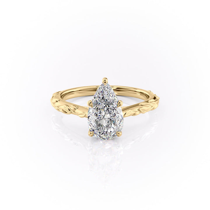 The Cathedral Freya Set With A Pear Lab Diamond-L'Amour Brilliance #material_gold