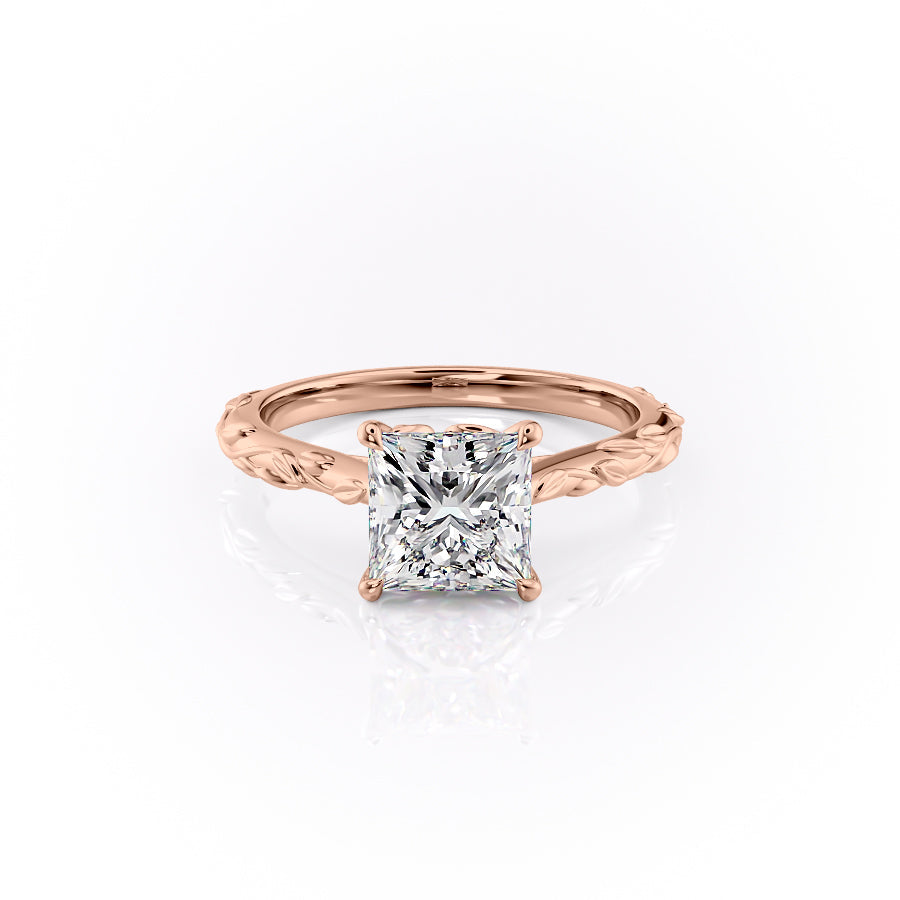 The Cathedral Freya Set With A Princess Lab Diamond-L'Amour Brilliance #material_rose
