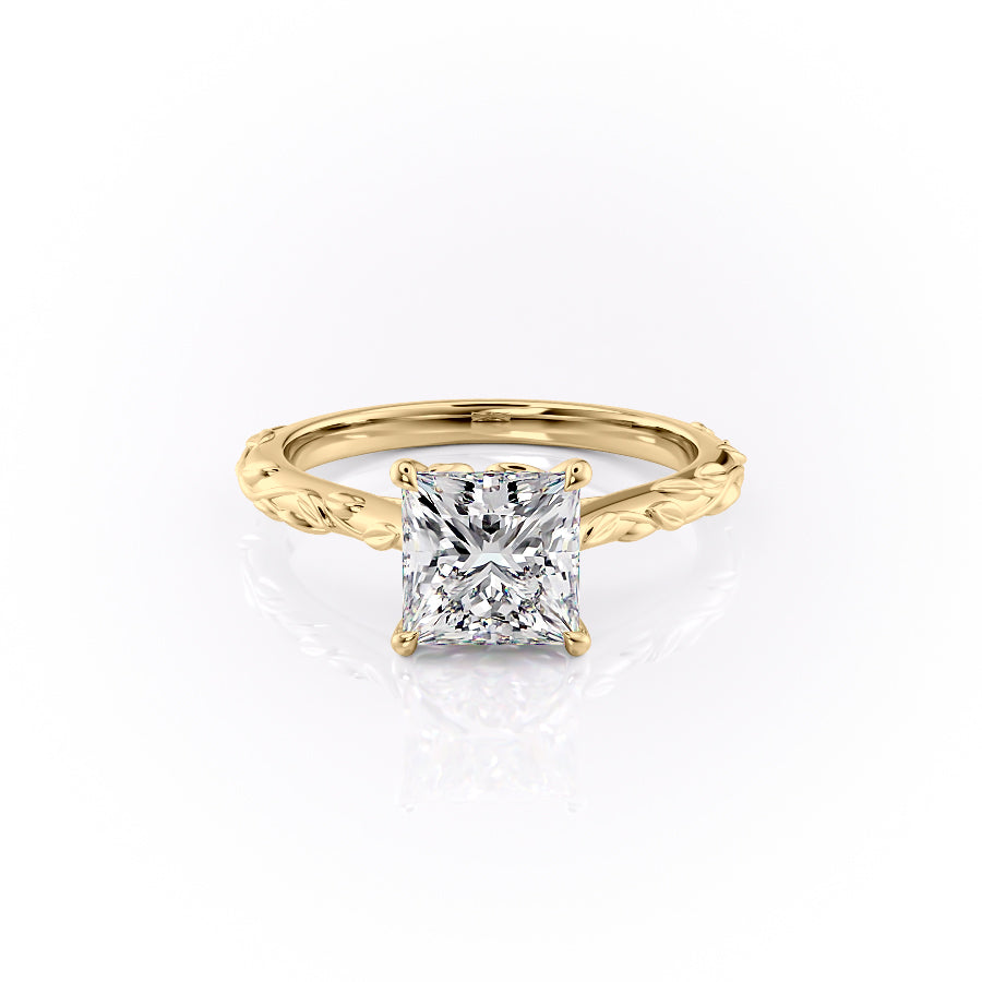 The Cathedral Freya Set With A Princess Lab Diamond-L'Amour Brilliance #material_gold