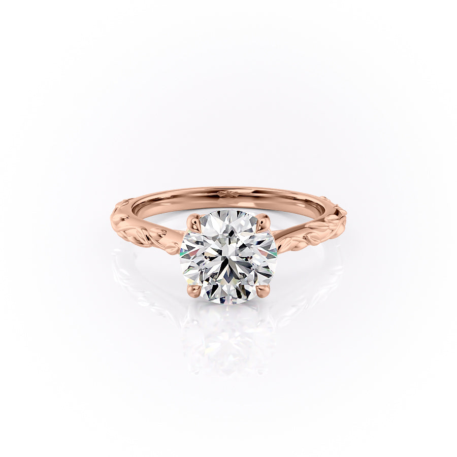 The Cathedral Freya Set With A Round Lab Diamond-L'Amour Brilliance #material_rose