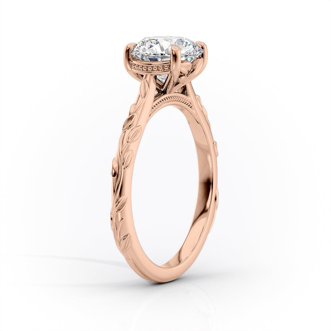 The Cathedral Freya Set With A Round Lab Diamond#material_rose