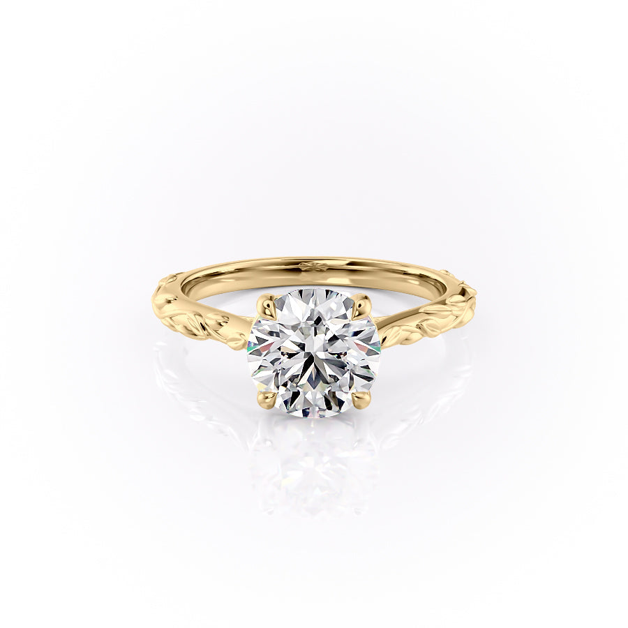 The Cathedral Freya Set With A Round Lab Diamond-L'Amour Brilliance #material_gold