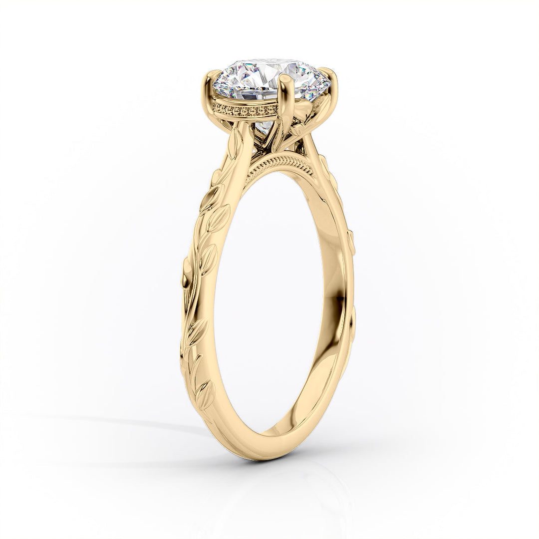 The Cathedral Freya Set With A Round Lab Diamond#material_gold