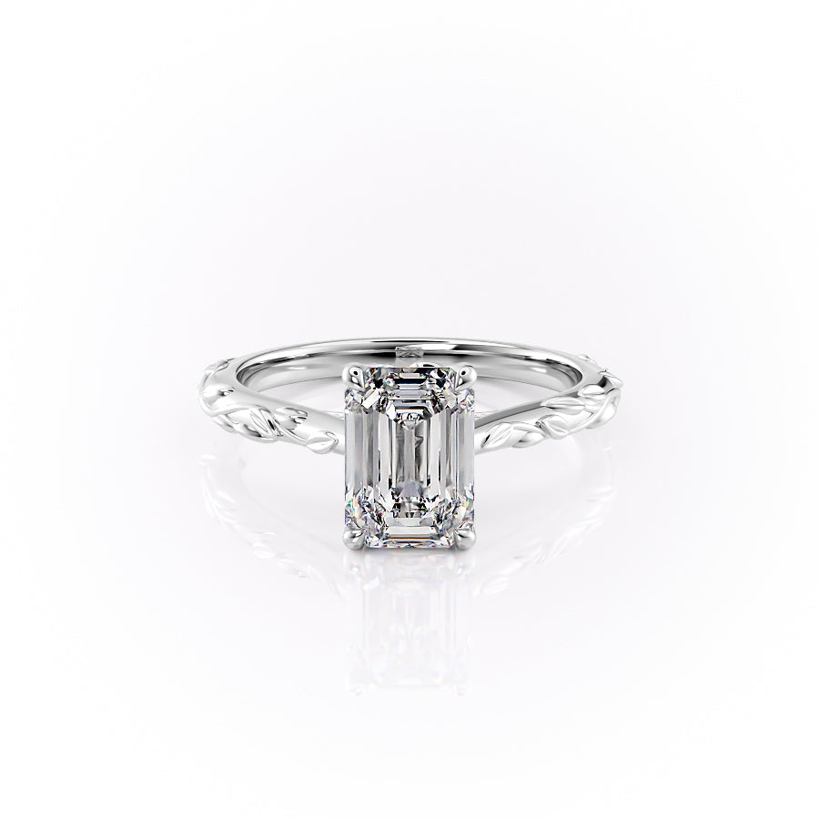 The Cathedral Freya Set With An Emerald Lab Diamond-L'Amour Brilliance #material_white