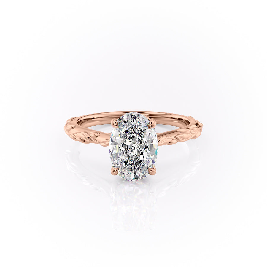 The Cathedral Freya Set With An Oval Lab Diamond-L'Amour Brilliance #material_rose