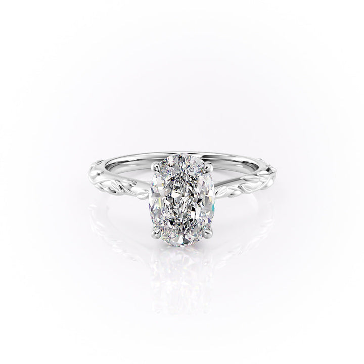 The Cathedral Freya Set With An Oval Lab Diamond-L'Amour Brilliance #material_white