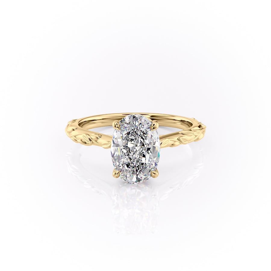 The Cathedral Freya Set With An Oval Lab Diamond-L'Amour Brilliance #material_gold