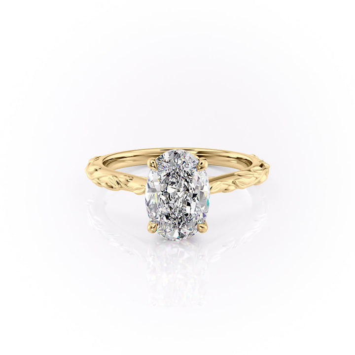 The Cathedral Freya Set With An Oval Lab Diamond-L'Amour Brilliance #material_gold