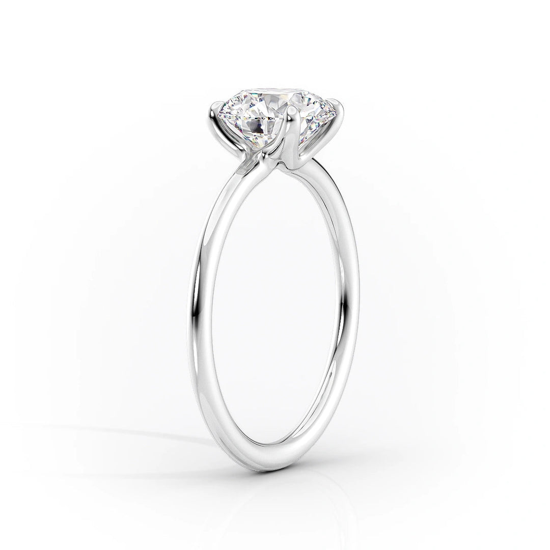 The Cecelia Set With Cushion Solitaire Moissanite#material_14k-white