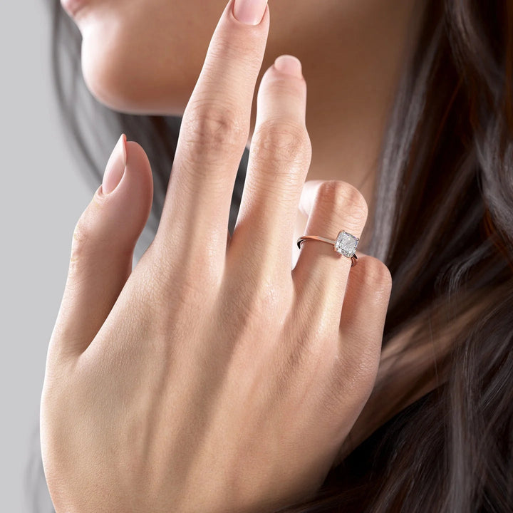The Cecelia Set With Cushion Solitaire Moissanite#material_rose