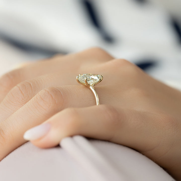 The Cecelia Marquise Lab Diamond Moissanite Engagement Ring *Shown with 2.5 ct #material_gold