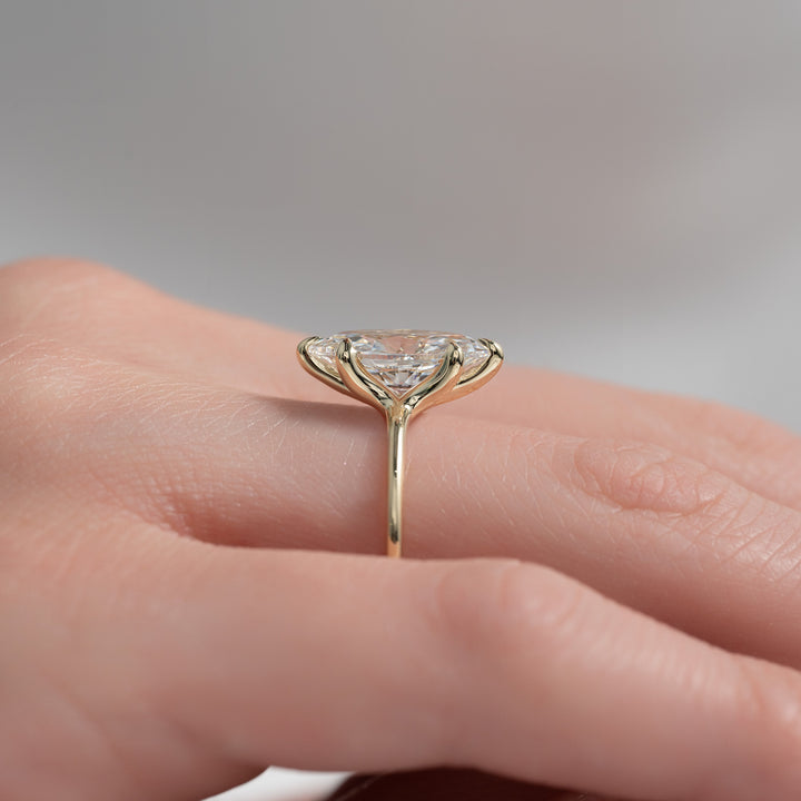 The Cecelia Marquise Lab Diamond Moissanite Engagement Ring *Shown with 2 ct #material_gold