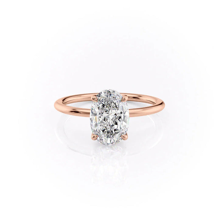 The Cecelia Set With Oval Solitaire Moissanite#material_18k-rose