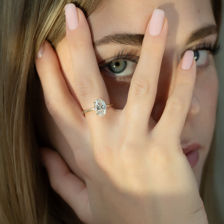 The Cecelia Oval Lab Diamond Moissanite Engagement Ring *Shown with 2.5 ct #material_gold