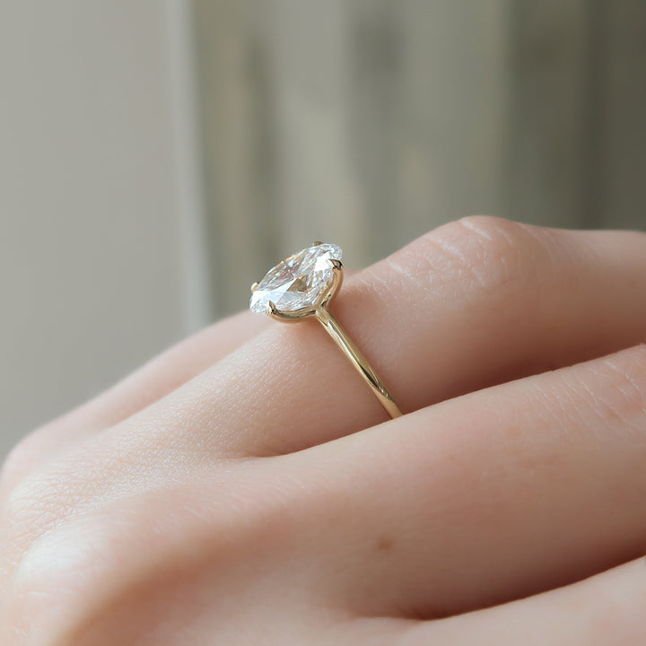 The Cecelia Oval Lab Diamond Moissanite Engagement Ring *Shown with 2 ct #material_gold