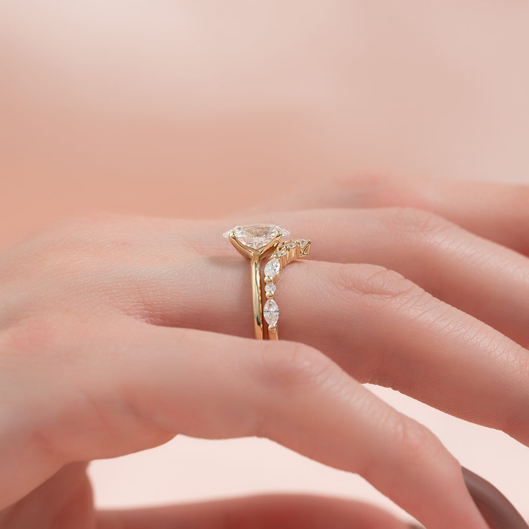The Cecelia Oval Lab Diamond Moissanite Engagement Ring