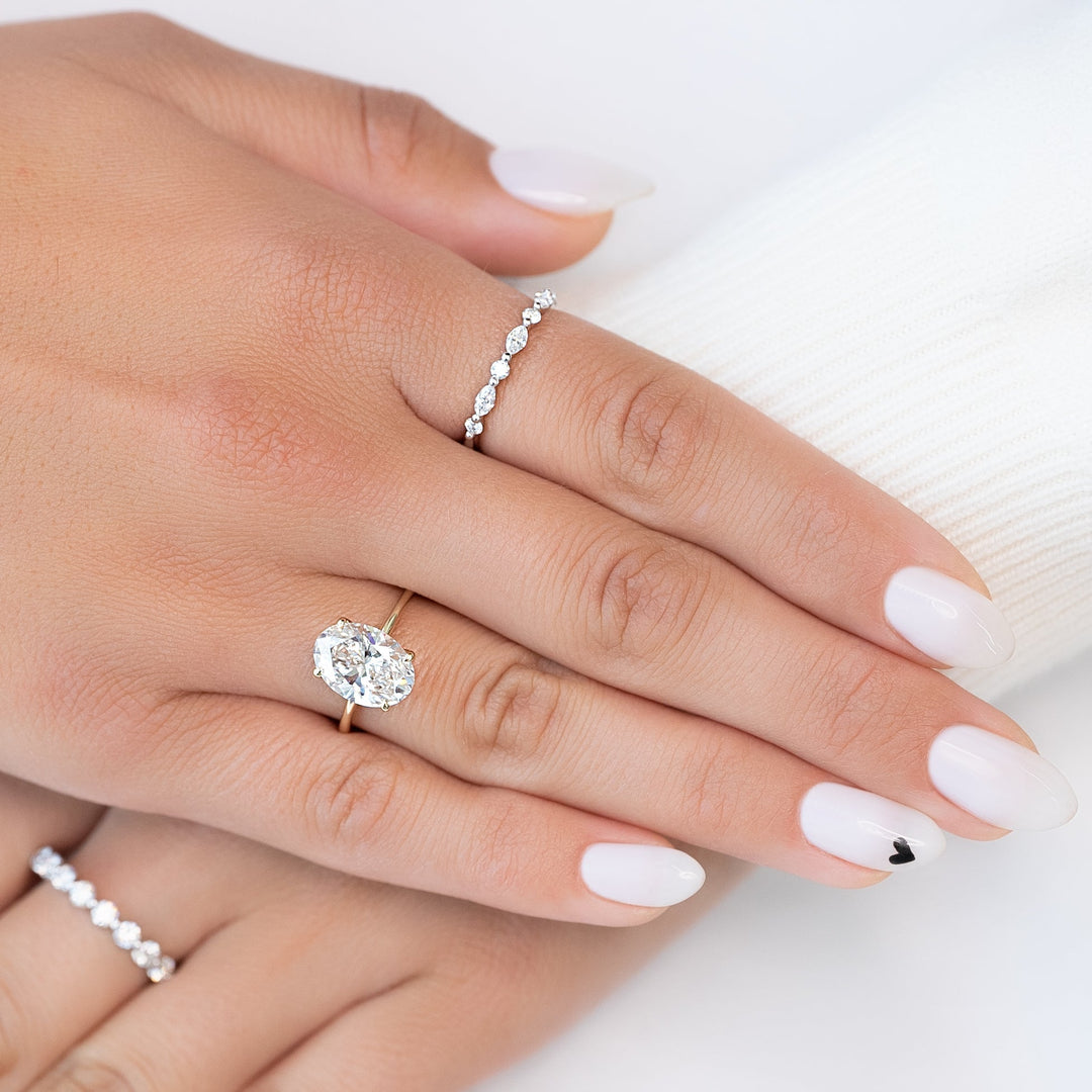 The Cecelia Oval Lab Diamond Moissanite Engagement Ring