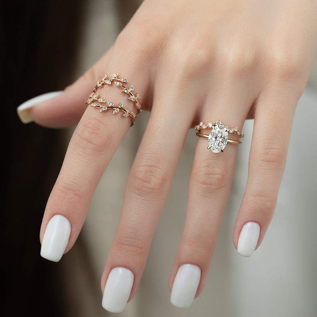 The Cecelia Oval Lab Diamond Moissanite Engagement Ring