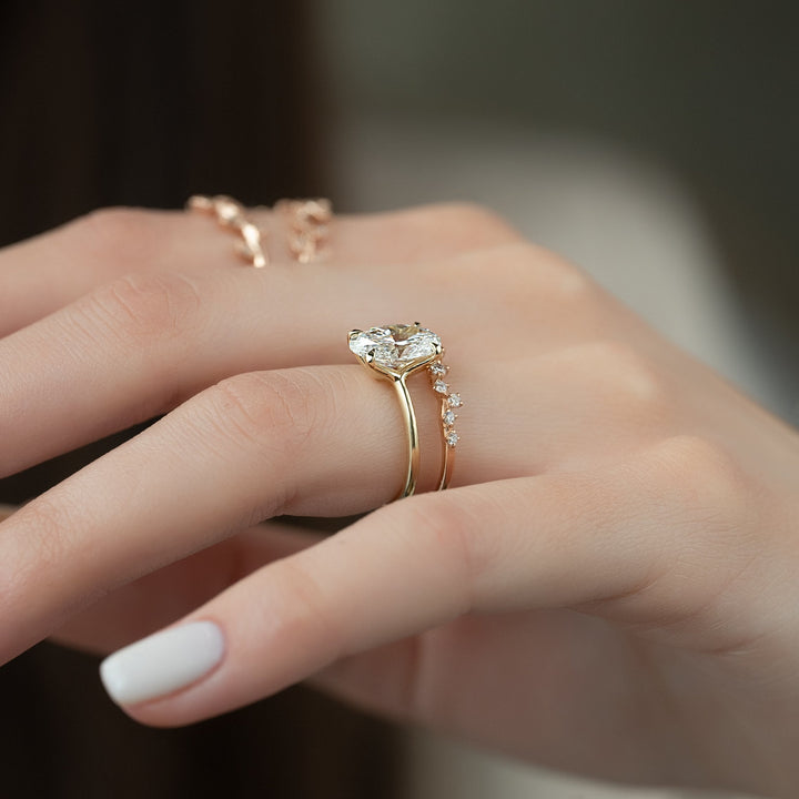 The Cecelia Oval Lab Diamond Moissanite Engagement Ring *Shown with 2 ct #material_gold