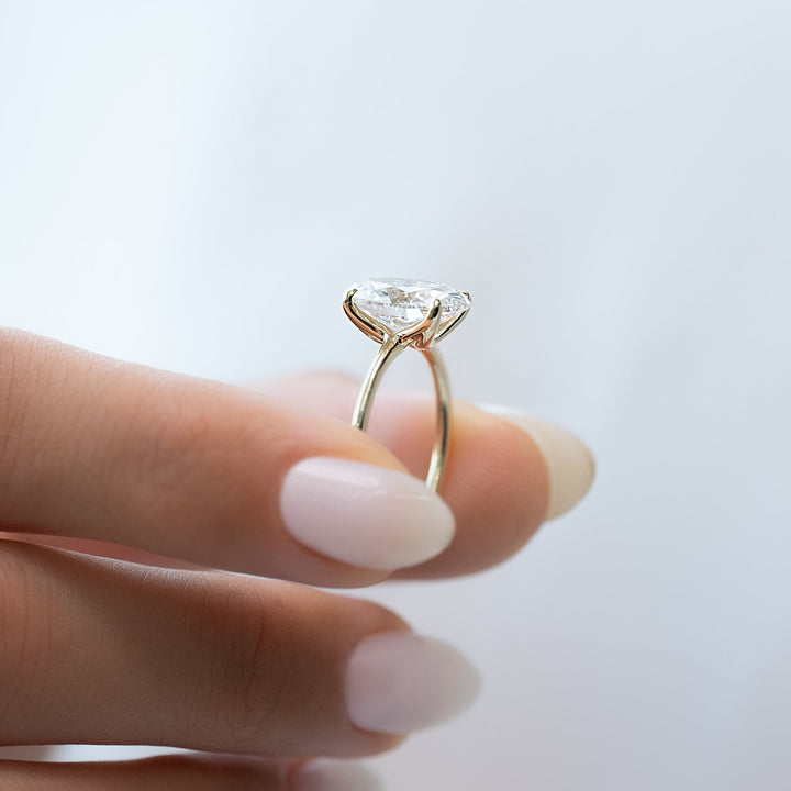 The Cecelia Oval Lab Diamond Moissanite Engagement Ring *Shown with 3.5 ct #material_gold
