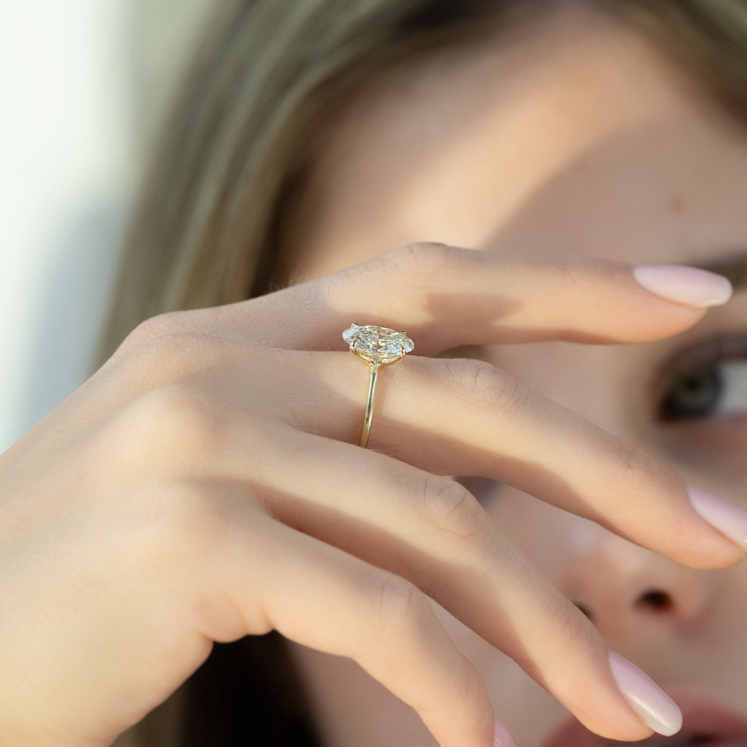 The Cecelia Oval Lab Diamond Moissanite Engagement Ring