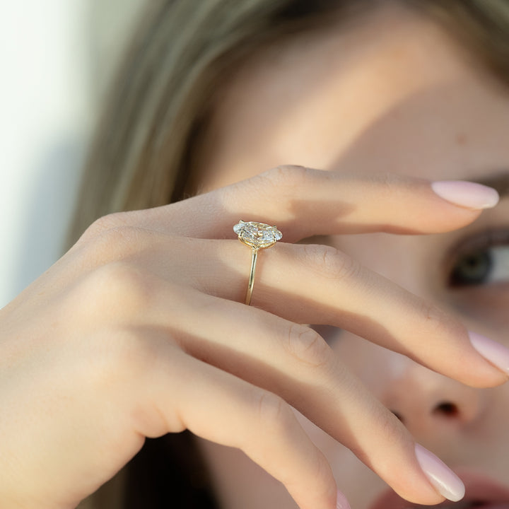 The Cecelia Oval Lab Diamond Moissanite Engagement Ring *Shown with 2.5 ct #material_gold