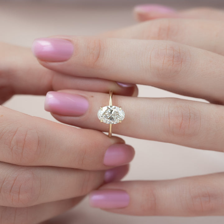 The Cecelia Oval Lab Diamond Moissanite Engagement Ring *Shown with 2.5 ct #material_gold