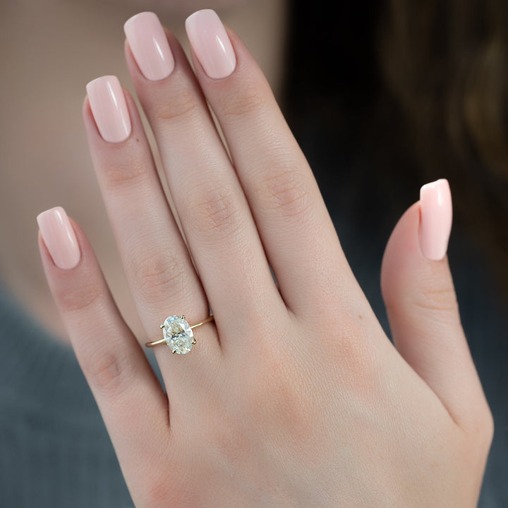 The Cecelia Oval Lab Diamond Moissanite Engagement Ring *Shown with 2.5 ct #material_gold